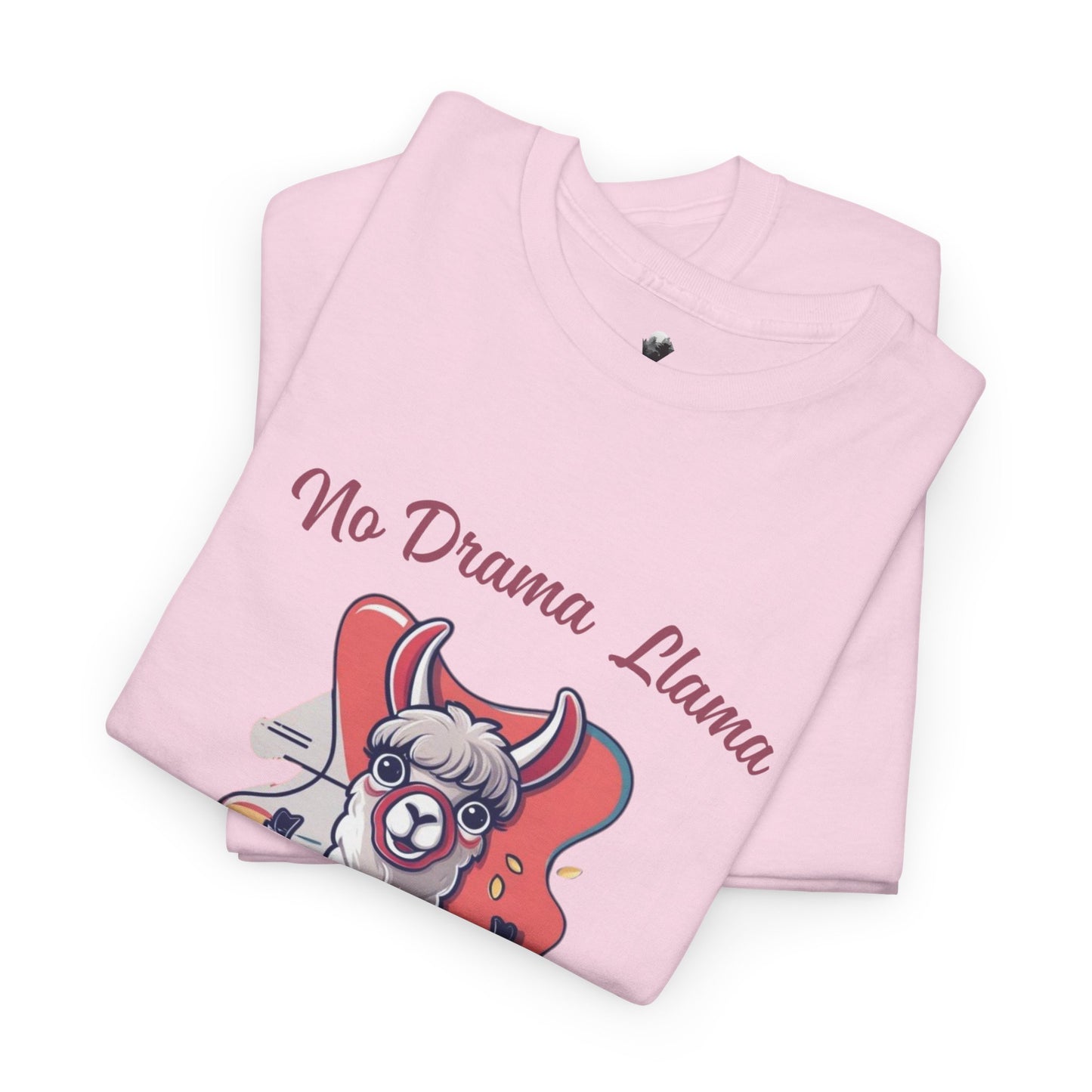 No Drama Llama Unisex Heavy Cotton Tee - Fun Graphic Tee for Casual Wear
