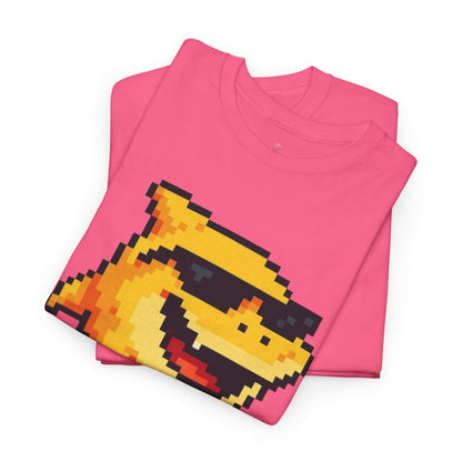 Retro Pixel Baby Shark Unisex Heavy Cotton Tee, Fun Graphic Tee, Gamer Shirt, Gift for Shark Lovers, Summer Casual Wear, Retro T-Shirt
