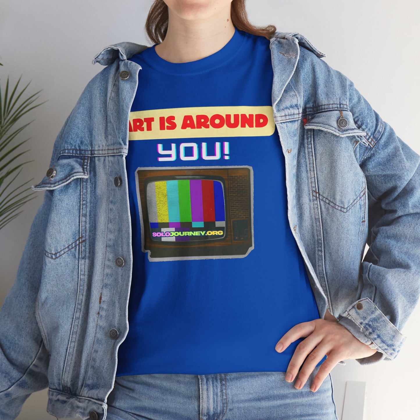 Retro Art Unisex Heavy Cotton Tee - Fun and Colorful Graphic T-Shirt for Art Lovers, Gift for Artists, Casual Wear, Art Inspired Apparel