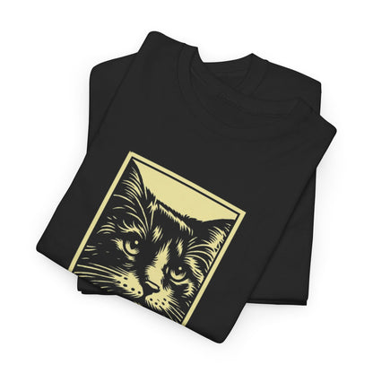 Retro Cat graphic Unisex Heavy Cotton Tshirt - MEOW Design