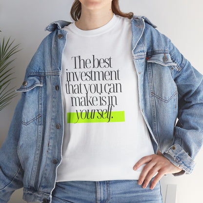 The best investment is yourself - Vintage Aesthetic Outfit Pullover, Oversized Boho Tshirt 05