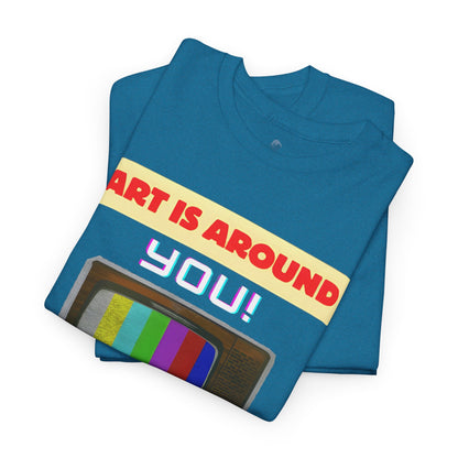 Retro Art Unisex Heavy Cotton Tee - Fun and Colorful Graphic T-Shirt for Art Lovers, Gift for Artists, Casual Wear, Art Inspired Apparel