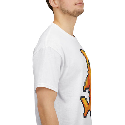 Retro Pixel Baby Shark Unisex Heavy Cotton Tee, Fun Graphic Tee, Gamer Shirt, Gift for Shark Lovers, Summer Casual Wear, Retro T-Shirt