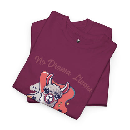 No Drama Llama Unisex Heavy Cotton Tee - Fun Graphic Tee for Casual Wear
