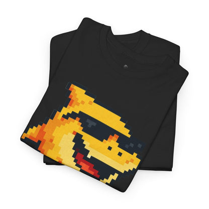 Retro Pixel Baby Shark Unisex Heavy Cotton Tee, Fun Graphic Tee, Gamer Shirt, Gift for Shark Lovers, Summer Casual Wear, Retro T-Shirt
