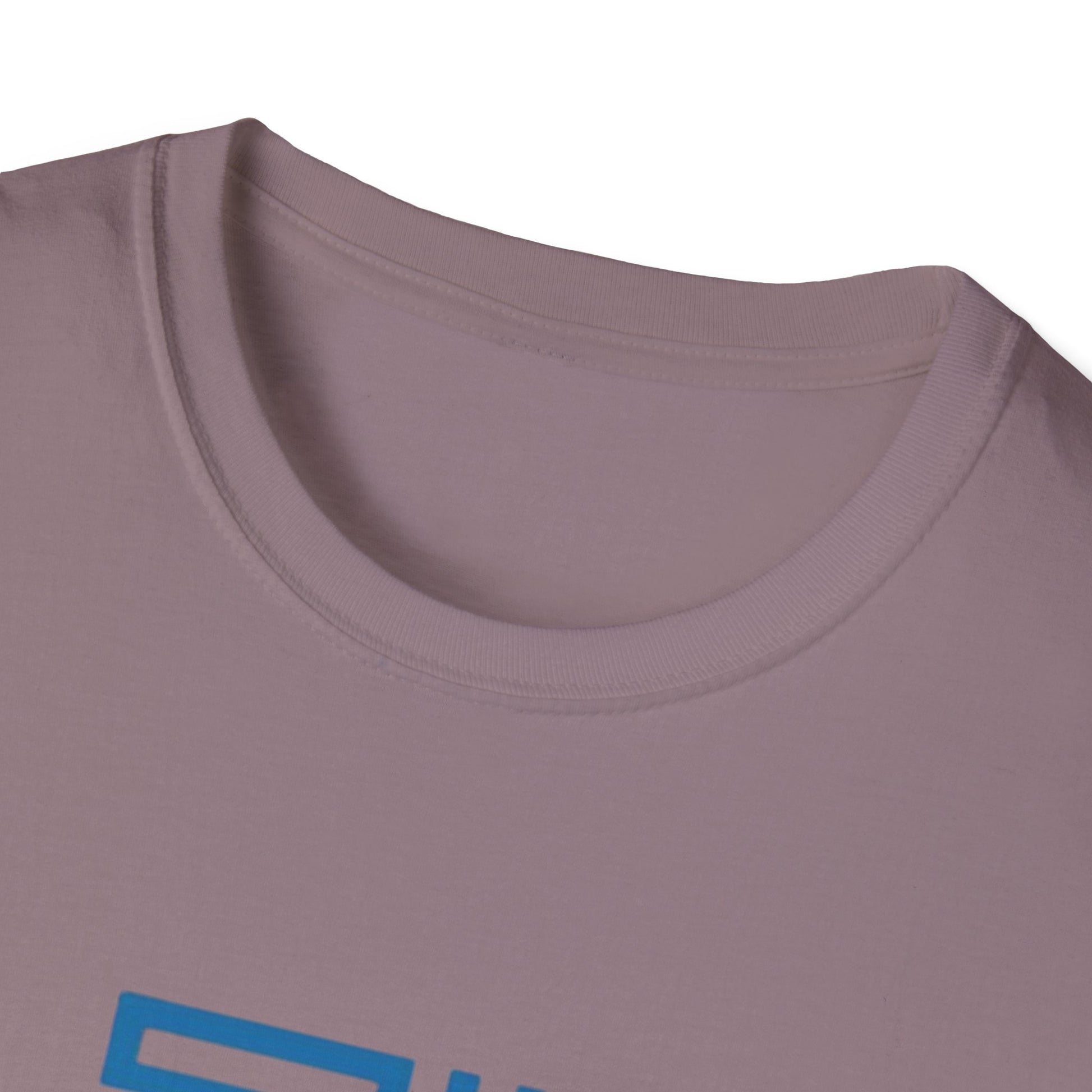 Our Time Has Value Unisex Softstyle T-Shirt displayed on a hanger to show its relaxed fit and classic crew neckline.