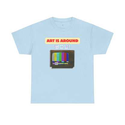 Retro Art Unisex Heavy Cotton Tee - Fun and Colorful Graphic T-Shirt for Art Lovers, Gift for Artists, Casual Wear, Art Inspired Apparel