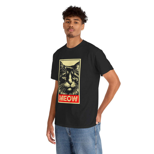 Retro Cat graphic Unisex Heavy Cotton Tshirt - MEOW DesignIntroducing a stylish and comfy Unisex Heavy Cotton Tee that brings effortless charm to your wardrobe. This tee captures a playful yet sophisticated vibe, perfect foSolo JourneyRetro Cat graphic