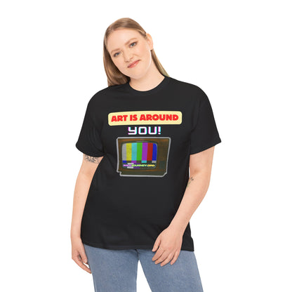 Retro Art Unisex Heavy Cotton Tee - Fun and Colorful Graphic T-Shirt for Art Lovers, Gift for Artists, Casual Wear, Art Inspired Apparel