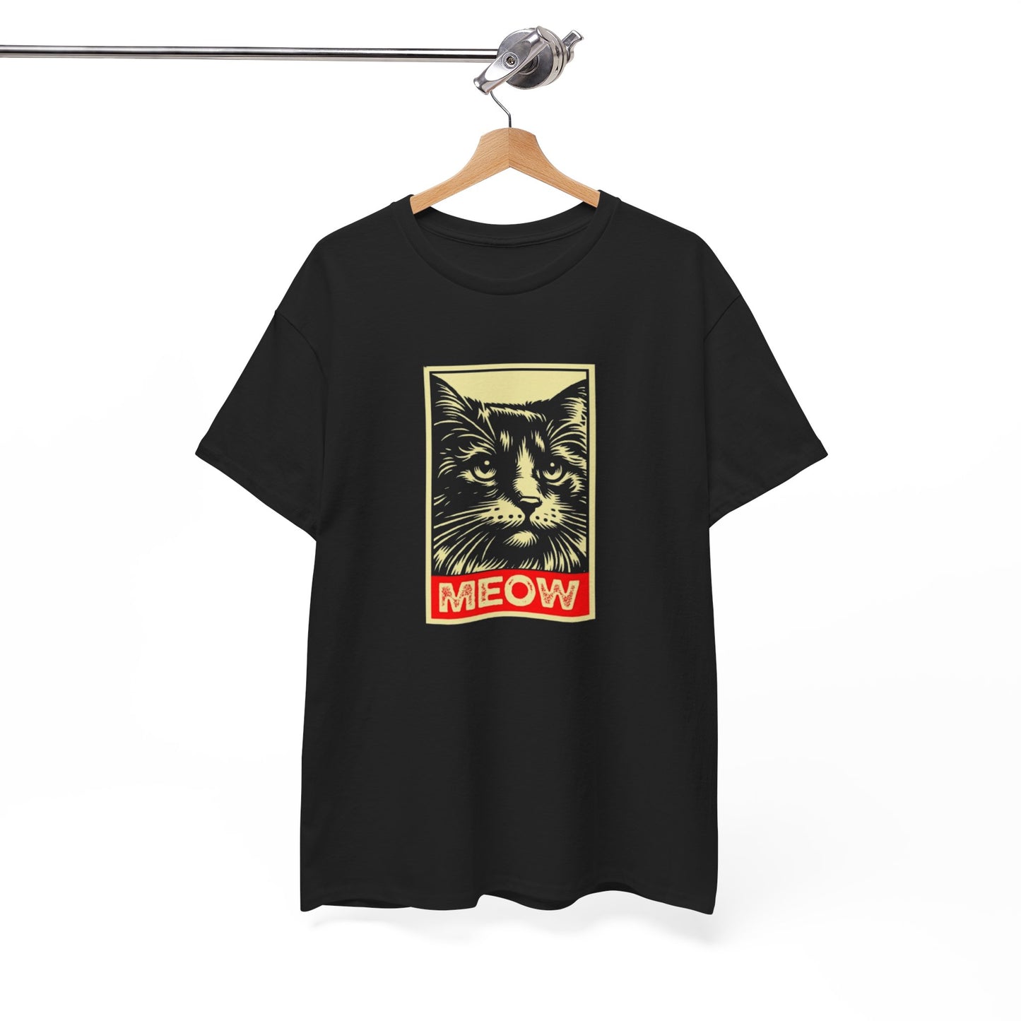 Retro Cat graphic Unisex Heavy Cotton Tshirt - MEOW Design