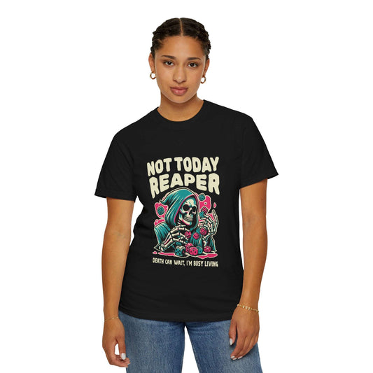 Not Today Reaper - Oversized Boho Tshirt 26Our stylish Unisex Softstyle T-Shirt, designed for comfort and versatility. Crafted from high-quality, lightweight ring-spun cotton, this tee feels soft against the Solo JourneyWestern Graphic Shirt