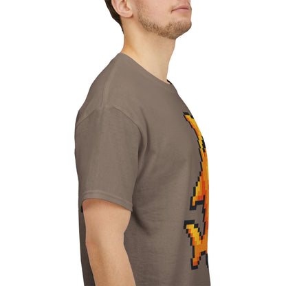 Retro Pixel Baby Shark Unisex Heavy Cotton Tee, Fun Graphic Tee, Gamer Shirt, Gift for Shark Lovers, Summer Casual Wear, Retro T-Shirt