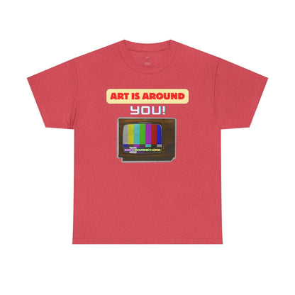 Retro Art Unisex Heavy Cotton Tee - Fun and Colorful Graphic T-Shirt for Art Lovers, Gift for Artists, Casual Wear, Art Inspired Apparel