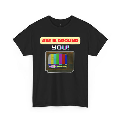 Retro Art Unisex Heavy Cotton Tee - Fun and Colorful Graphic T-Shirt for Art Lovers, Gift for Artists, Casual Wear, Art Inspired Apparel