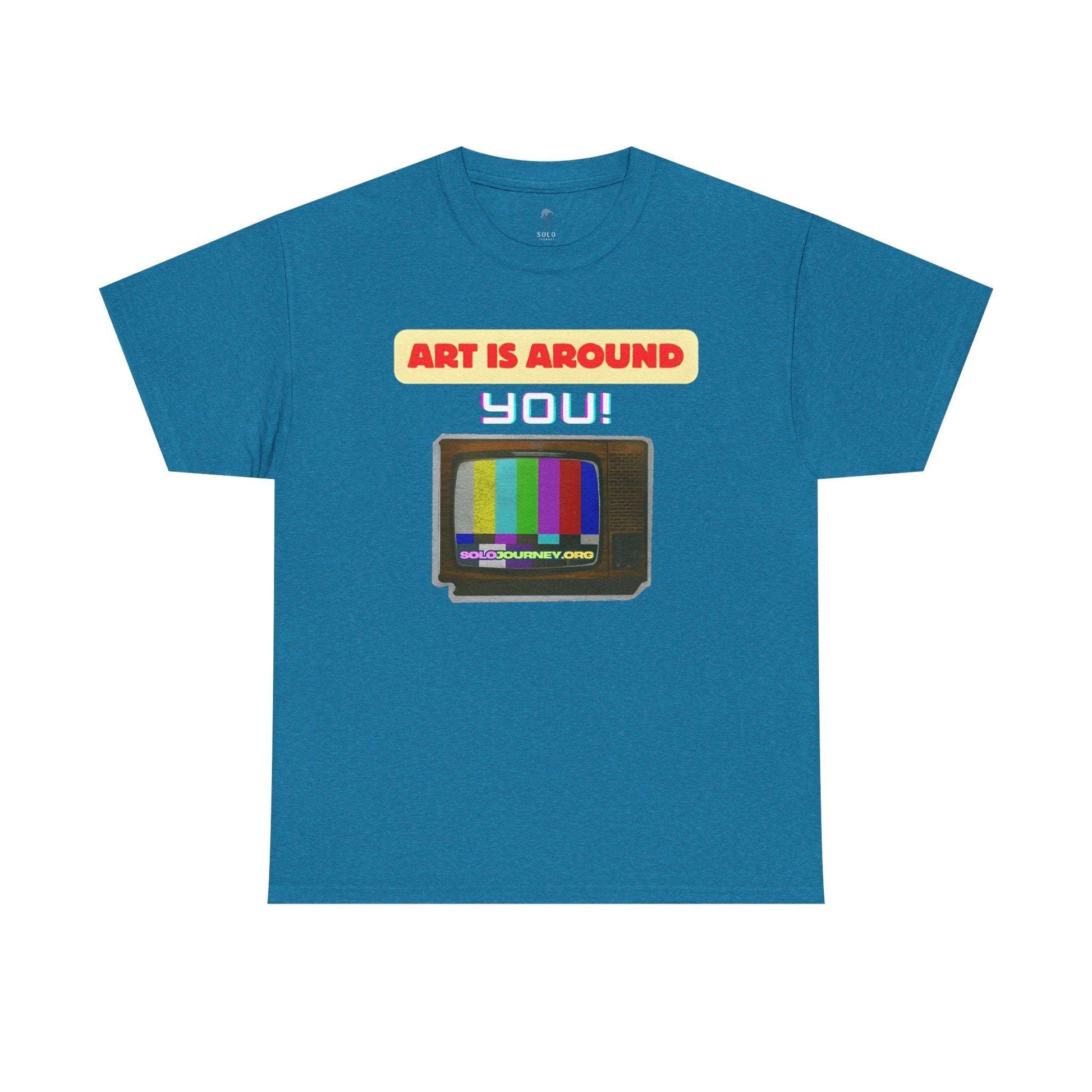 Retro Art Unisex Heavy Cotton Tee - Fun and Colorful Graphic T-Shirt for Art Lovers, Gift for Artists, Casual Wear, Art Inspired Apparel