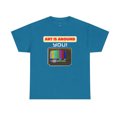 Retro Art Unisex Heavy Cotton Tee - Fun and Colorful Graphic T-Shirt for Art Lovers, Gift for Artists, Casual Wear, Art Inspired Apparel