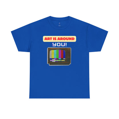 Retro Art Unisex Heavy Cotton Tee - Fun and Colorful Graphic T-Shirt for Art Lovers, Gift for Artists, Casual Wear, Art Inspired Apparel