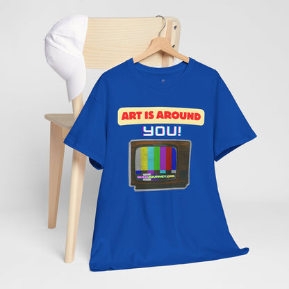 Retro Art Unisex Heavy Cotton Tee - Fun and Colorful Graphic T-Shirt for Art Lovers, Gift for Artists, Casual Wear, Art Inspired Apparel