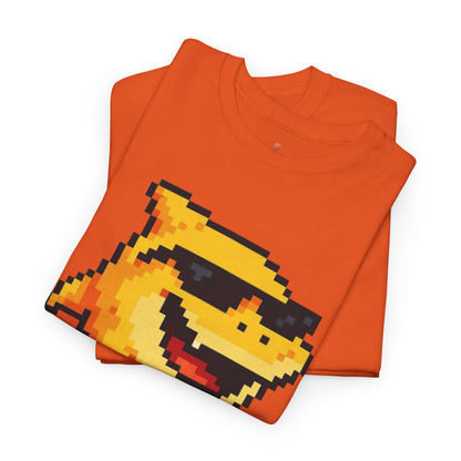 Retro Pixel Baby Shark Unisex Heavy Cotton Tee, Fun Graphic Tee, Gamer Shirt, Gift for Shark Lovers, Summer Casual Wear, Retro T-Shirt