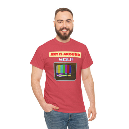 Retro Art Unisex Heavy Cotton Tee - Fun and Colorful Graphic T-Shirt for Art Lovers, Gift for Artists, Casual Wear, Art Inspired Apparel