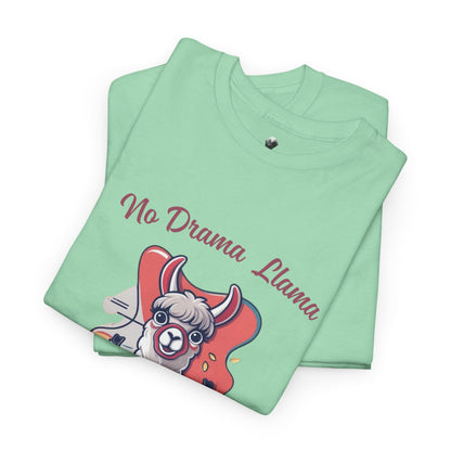 No Drama Llama Unisex Heavy Cotton Tee - Fun Graphic Tee for Casual Wear