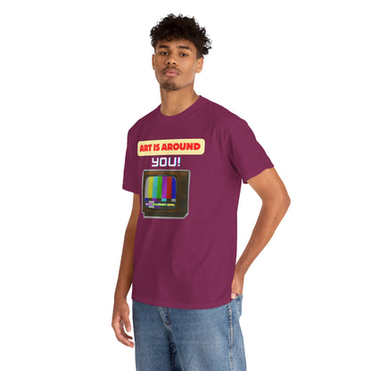 Retro Art Unisex Heavy Cotton Tee - Fun and Colorful Graphic T-Shirt for Art Lovers, Gift for Artists, Casual Wear, Art Inspired Apparel