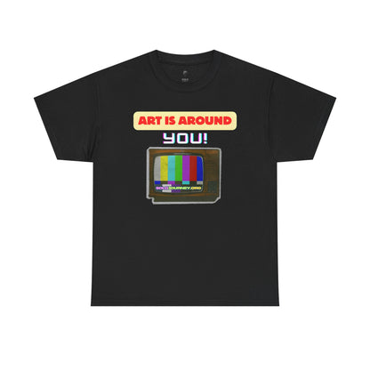 Retro Art Unisex Heavy Cotton Tee - Fun and Colorful Graphic T-Shirt for Art Lovers, Gift for Artists, Casual Wear, Art Inspired Apparel