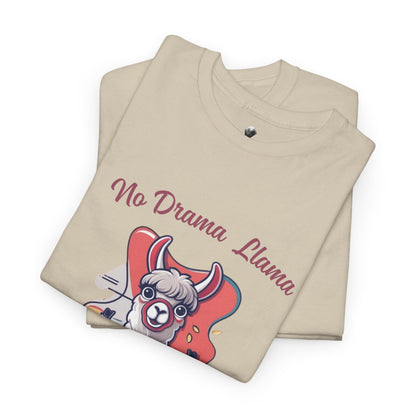 No Drama Llama Unisex Heavy Cotton Tee - Fun Graphic Tee for Casual Wear