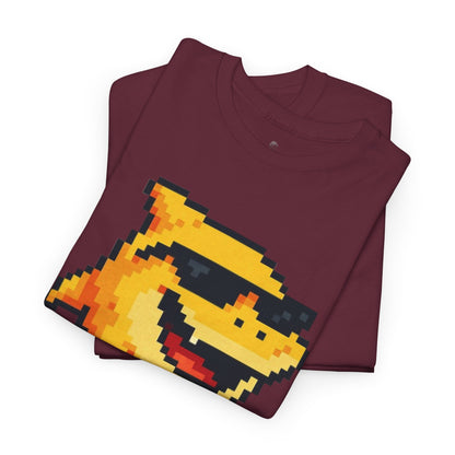 Retro Pixel Baby Shark Unisex Heavy Cotton Tee, Fun Graphic Tee, Gamer Shirt, Gift for Shark Lovers, Summer Casual Wear, Retro T-Shirt