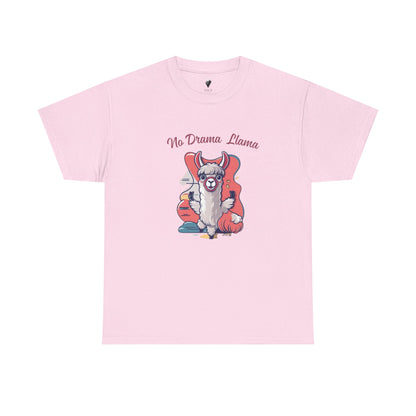 No Drama Llama Unisex Heavy Cotton Tee - Fun Graphic Tee for Casual Wear
