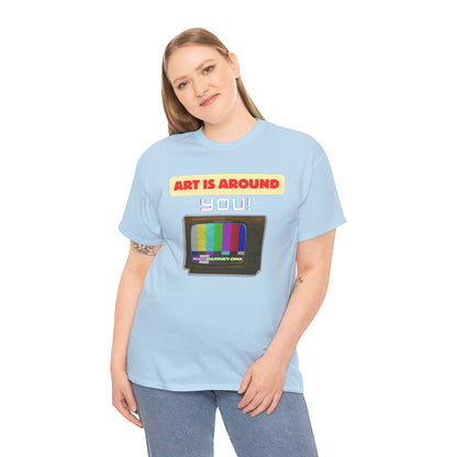 Retro Art Unisex Heavy Cotton Tee - Fun and Colorful Graphic T-Shirt for Art Lovers, Gift for Artists, Casual Wear, Art Inspired Apparel