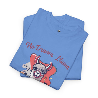 No Drama Llama Unisex Heavy Cotton Tee - Fun Graphic Tee for Casual Wear