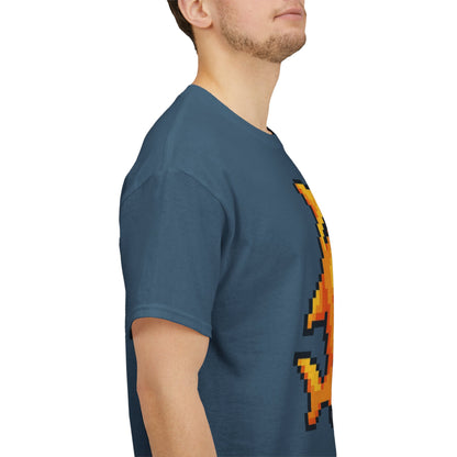 Retro Pixel Baby Shark Unisex Heavy Cotton Tee, Fun Graphic Tee, Gamer Shirt, Gift for Shark Lovers, Summer Casual Wear, Retro T-Shirt
