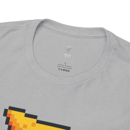 Retro Pixel Baby Shark Unisex Heavy Cotton Tee, Fun Graphic Tee, Gamer Shirt, Gift for Shark Lovers, Summer Casual Wear, Retro T-Shirt