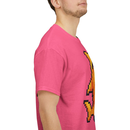 Retro Pixel Baby Shark Unisex Heavy Cotton Tee, Fun Graphic Tee, Gamer Shirt, Gift for Shark Lovers, Summer Casual Wear, Retro T-Shirt