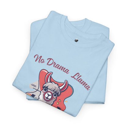 No Drama Llama Unisex Heavy Cotton Tee - Fun Graphic Tee for Casual Wear