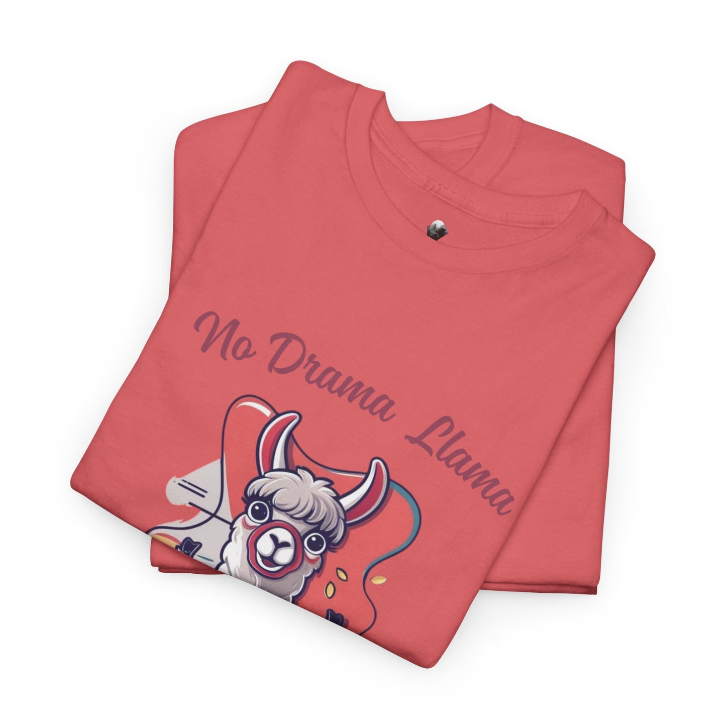 No Drama Llama Unisex Heavy Cotton Tee - Fun Graphic Tee for Casual Wear