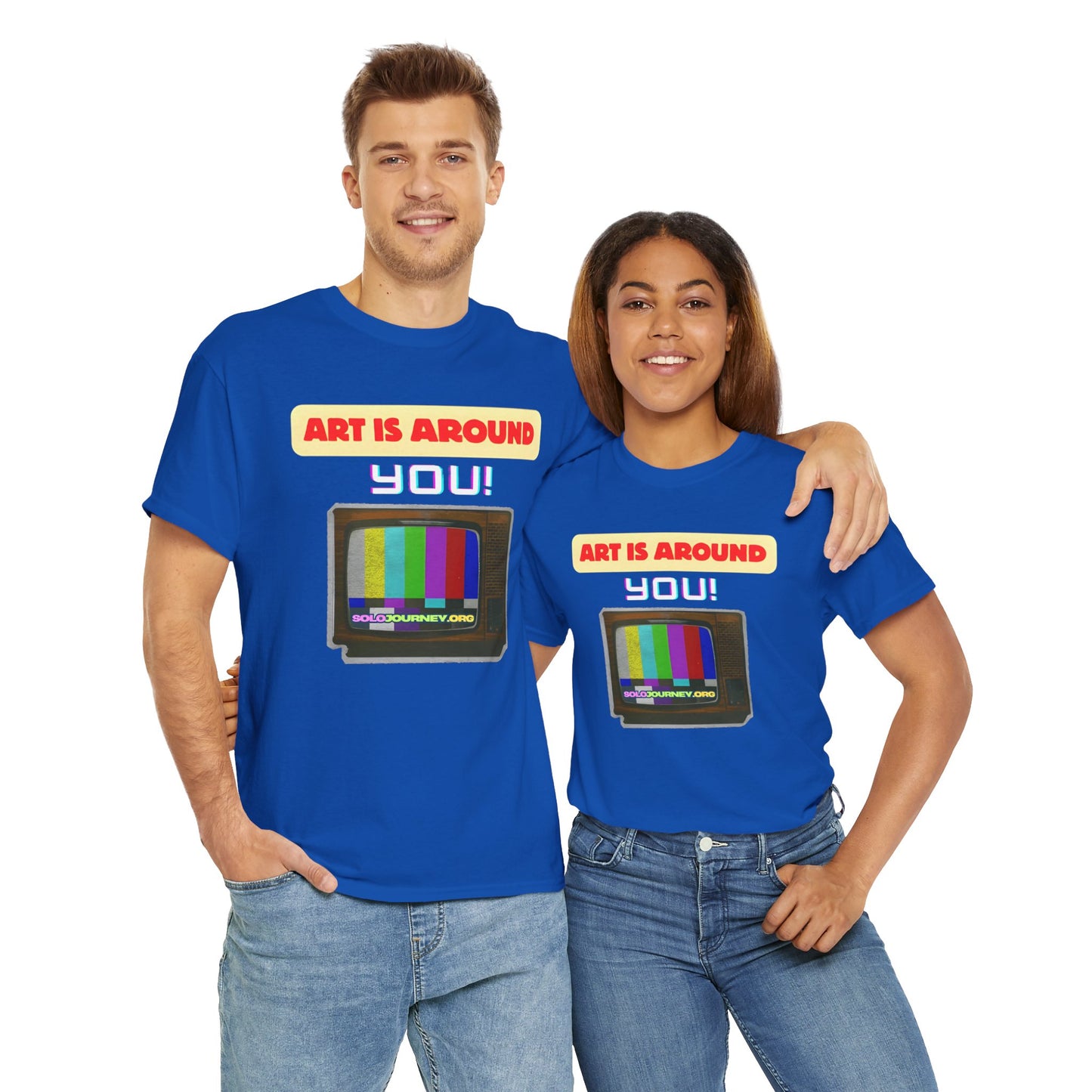 Retro Art Unisex Heavy Cotton Tee - Fun and Colorful Graphic T-Shirt for Art Lovers, Gift for Artists, Casual Wear, Art Inspired Apparel