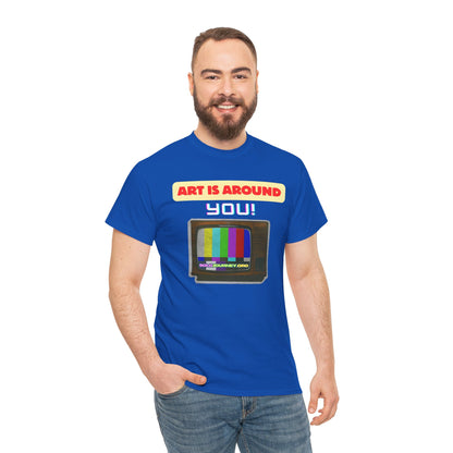 Retro Art Unisex Heavy Cotton Tee - Fun and Colorful Graphic T-Shirt for Art Lovers, Gift for Artists, Casual Wear, Art Inspired Apparel