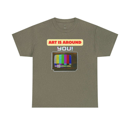 Retro Art Unisex Heavy Cotton Tee - Fun and Colorful Graphic T-Shirt for Art Lovers, Gift for Artists, Casual Wear, Art Inspired Apparel