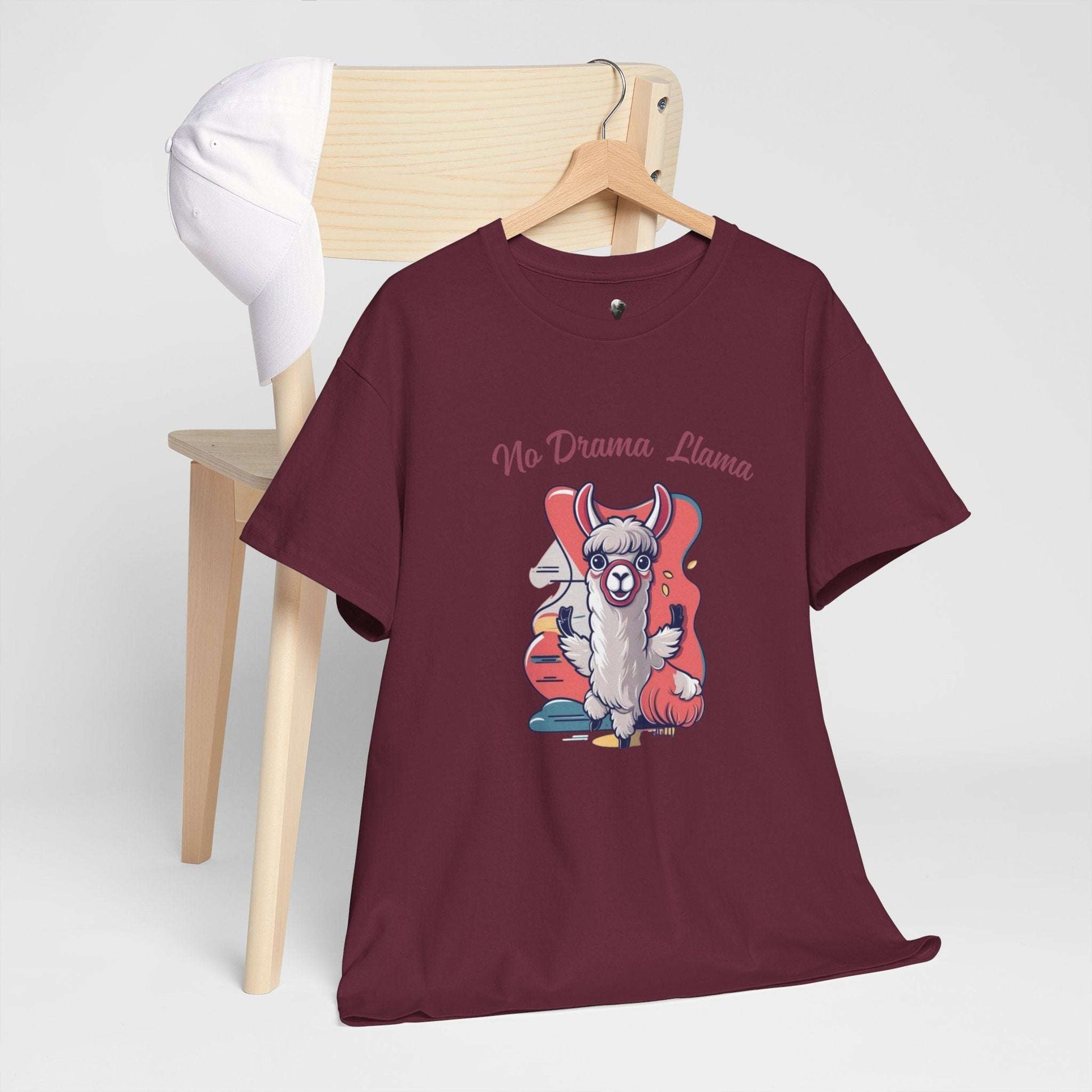 No Drama Llama Unisex Heavy Cotton Tee - Fun Graphic Tee for Casual Wear