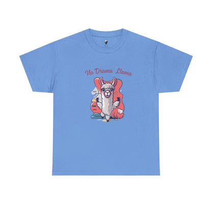 No Drama Llama Unisex Heavy Cotton Tee - Fun Graphic Tee for Casual Wear