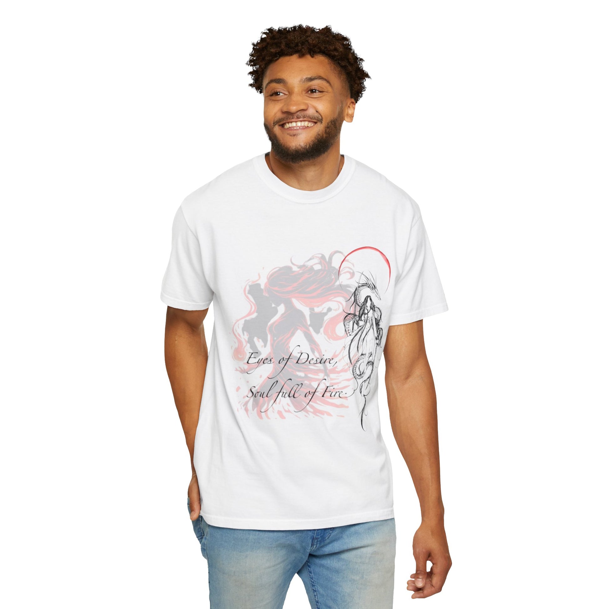 Pink Aurora Design Unisex T-Shirt in eco-friendly organic cotton, featuring a hand-drawn graphic and a relaxed fit.