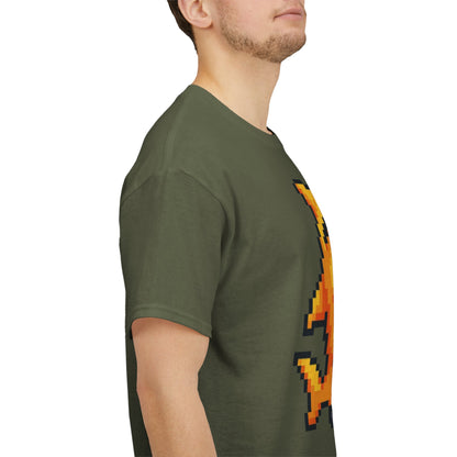 Retro Pixel Baby Shark Unisex Heavy Cotton Tee, Fun Graphic Tee, Gamer Shirt, Gift for Shark Lovers, Summer Casual Wear, Retro T-Shirt