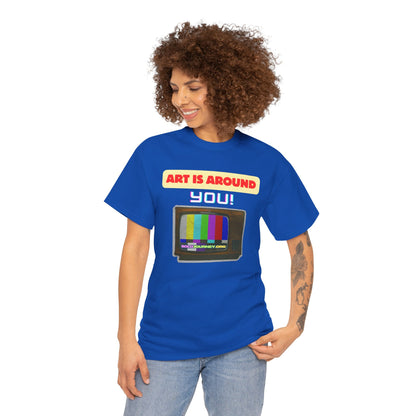 Retro Art Unisex Heavy Cotton Tee - Fun and Colorful Graphic T-Shirt for Art Lovers, Gift for Artists, Casual Wear, Art Inspired Apparel