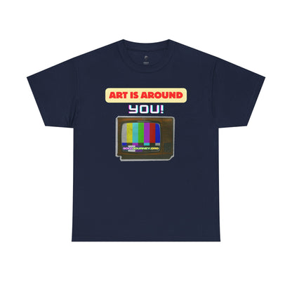 Retro Art Unisex Heavy Cotton Tee - Fun and Colorful Graphic T-Shirt for Art Lovers, Gift for Artists, Casual Wear, Art Inspired Apparel