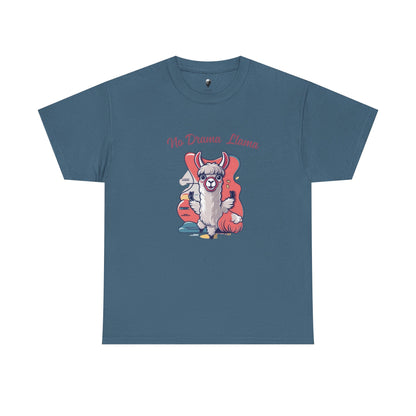 No Drama Llama Unisex Heavy Cotton Tee - Fun Graphic Tee for Casual Wear
