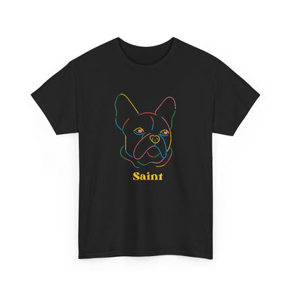 Saint French Bulldog Unisex Heavy Cotton Tee - Colorful Pet Graphic T-Shirt