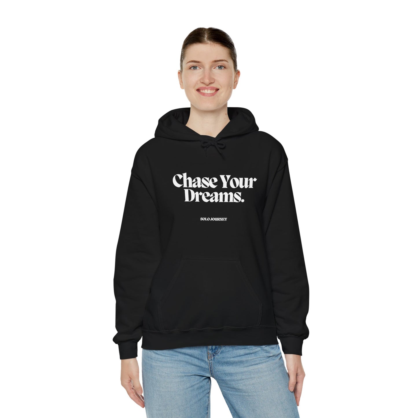 Chase Your Dreams Hoodie, Motivational Sweatshirt, Unisex Gift, Cozy Apparel for Dreamers, Inspirational Fashion