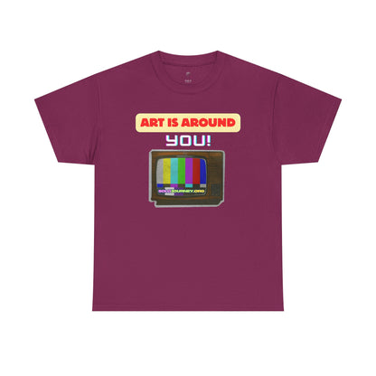 Retro Art Unisex Heavy Cotton Tee - Fun and Colorful Graphic T-Shirt for Art Lovers, Gift for Artists, Casual Wear, Art Inspired Apparel